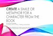 CREATE A SIMILE OR METAPHOR FOR A CHARACTER FROM … metaphor power point.pdf•METAPHORS compare two UNLIKE things saying one this IS the other thing instead of just like it. GOOD