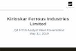Kirloskar Ferrous Industries Limited...Machine shop at KFIL This is a proprietary document of Kirloskar Ferrous Industries Limited 31-May-2019 24 Objective : To offer machined castings