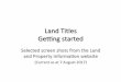 Land Titles Geng started · Land and Prwerty Information's (LPL) Historical Land Records Viewer (HLRV) provides online access to more than 2.5 million images of historical maps, plans,