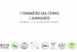 COMMERCIALIZING CANNABIS Bringing cannabis …...Terminology Isolate – Highly purified Cannibidiol often above 99% Broad Spectrum – Extraction of all Plant Matter with THC content