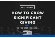 Masterclass-How To Grow Giving€¦ · •Redeﬁne your challenge and opportunity • Unlearn what we know • Address your capacity and limitations • Introduce key disciplines