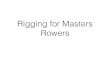 Masters Rigging Presentation - rowingbc.ca · Happy Rigging! Supported by ViaSport Sources ‘Notes on Rowing’ - Mike Purcer ‘Rowing Faster 1st Edition’ -Volker Nolte ‘Sculling’
