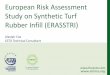 European Risk Assessment Study on Synthetic Turf …...•ETRMA contributed to ECHA´s report with sharing data of rubber crumb uses, composition and market. Sept 2017: ECHA - NL´s