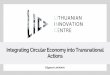 Integrating Circular Economy into Transnational Actions · 2018-04-13 · 1920-1970 1970-1990 1990-today innovation model linear interactive holistic cooperation technology push market