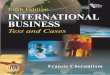 INTERNATIONAL BUSINESS€¦ · Contents vii World Trade Organisation183 Salient Features of UR Agreement188 GATS 191 TRIMs 193 TRIPs 193 IPRs and Developing Countries195 Patents 199