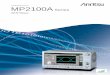 Brochure of MP2100A Series BERTWave · Use with the MP2100A BERTWave and MS9740A Optical Spectrum Analyzer cuts optical module measurement times. • Simultaneous TRx Measurements