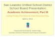 San Leandro Unified School District Monroe Elementary Walk ...€¦ · San Leandro Unified School District School Board Presentation Academic Achievement, ... • New Growth Target
