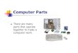 Computer Parts - PowerPoint ... Computer Parts There are many parts that operate together to make a