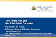The Triple AIM and the Affordable Care Act · The Triple AIM and the Affordable Care Act Preparing for the Future: Alzheimer’s Disease & Related Dementias ... –In most settings