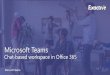 Microsoft Teams Customer Pitch Deck - Exactive€¦ · Microsoft Teams Chat-based Workspace Teams Sites & Content Management SharePoint 190M end users Enterprise Social Yammer 85%