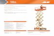 JLG 10RS Scissor Lift - TVH Equipment · SCISSOR LIFTS • 0.88 m roll-out deck extension • Fold down handrails • Half swing gate • Removable platform control box • Lanyard