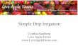 Simple Drip Irrigation - Love Apple Farms · Simple Drip Irrigation Cynthia Sandberg Love Apple Farms . Welcome to Love Apple Farms. Please keep talking to a minimum. Hold your questions