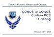 CONUS to CONUS Civilian PCS Briefing to CONUS.pdf · CONUS to CONUS Civilian PCS Briefing Effective 1 Dec 2019. Agile, Innovative, and Responsive…Fueling the Fight! 2 Agenda 