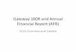 Gateway 100R and Annual Financial Report (AFR)Gateway 100R and Annual Financial Report (AFR) ... – Report ALL people employed by the unit for the previous year. This includes part