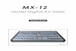 MX-12 DIGITAL HD/SD VIDEO AND AUDIO MIXERMX-12 HD/SD Digital AV Mixer Operation Manual MX-12 Disclaimers The information in this manual has been carefully checked and is believed to