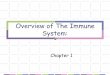 Overview of The Immune System - Weeblyjohnjhaddad.weebly.com/uploads/2/5/2/0/2520519/lecture-2.pdf · Outline for Lectures 2 & 3 The immune system is designed to eliminate pathogens