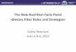 The New Nutrition Facts Panel Dietary Fiber Rules …...Topics • NFP changes that impact dietary fiber – Definition – DRV – Calories • How to accurately report dietary fiber