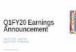 Q1FY20 Earnings Announcement - Lenovo€¦ · developments, consumer demand, pricing trends and competition; changes in applicable laws and regulations (including applicable tax and