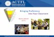 Bringing Proficiency into Your Classroom - ACTFL · •Language is learned and practiced in an instructional setting •Familiar contexts and content areas •Curriculum dependent