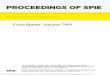 PROCEEDINGS OF SPIE · PROCEEDINGS OF SPIE Volume 7981 Proceedings of SPIE, 0277-786X, v. 7981 SPIE is an international society advancing an interdisciplinary approach to the science