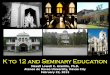 K to 12 and Seminary Education - CEAP · K to 12 and Seminary Education Maxell Lowell C. Aranilla, Ph.D. Ateneo de Davao University, Davao City ... Basic Eco with taxation/Agrarian