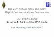Digital Communications Conference DSP Short …Digital Communications Conference DSP Short Course Session 4: Tricks of the DSP trade Rick Muething, KN6KB/AAA9WK Recap •We’ve surveyed