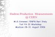 Hadron Production Measurements @ CERN · energy accelerator available. Shower develops – a large number of lower energy interactions – accelerator measurements are helpful. •
