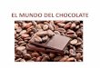 EL MUNDO DEL CHOCOLATE - Santander Innova · 2018-05-30 · Clasificadora •% de granos pegados que viene en el cacao •Curva de temperatura Vs tiempo de cada uno de los procesos