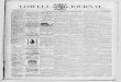 LOWELL JOURNAL. - Kent District Journal/1881/01_January/01-19-1881.Pdf LOWELL JOURNAL. Three Cents Per Copy. VOLUME XVI. LOWELL, MICHIGAN, WEDNESDAY JANUARY 1!), 1881. NUMBER 30. LOWELL