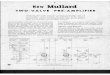 Mullard - TSF · 2015-02-09 · New Mullard TWO-VALVE PRE-AMPLIFIER Details are given of the circuit for a two-valve pre-amplifier which will peryormance me circuit IS discussed when