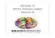 Grade 1 EFAL lesson plan Week 6 - BrainBoosters Academy · Grade 1 EFAL lesson plan Week 6 . Week 6 Day 1 Topic: colours MATHS TEACHER DEMONSTRATION: addition in English (10 minutes)