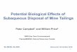 Potential Biological Effects of Subaqueous Disposal of ...bc-mlard.ca/files/presentations/2018-7...tailings.pdf · sediment stratum The effective contact zone between aquatic biota