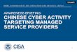 Chinese Cyber Activity Targeting Managed Service Providers · • Review a nd verify all connections between customer systems, service provider systems, and other client enclaves