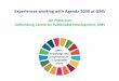 Experiences working with Agenda 2030 at GMV · Sustainable Development Solutions Network (SDSN) • International network initiated by the UN, approx 40 international nodes • GMV