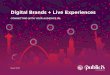 Digital Brands + Live Experiences...For brands with a real-world footprint, live engagement is a no-brainer. But for brands that exist solely in the realm of zeros and ones, connect-