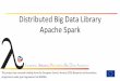 Distributed Big Data Library Apache Spark• Spark paper came out. • Spark Streaming was incorporated in 2011. • Transferred to the Apache Software foundation in 2013 • Spark