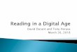 David Durant and Tony Horava March 26, 2018€¦ · In fiscal year 2012: 52.7M e-books acquired by US academic libraries versus 27.6M print books and other print materials. As academic