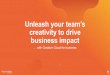 Unleash your team’s creativity to drive business impact...• Leveraging creativity to differentiate • Using creativity as a long-term strategy to establish company’s brand authority