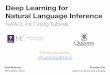Deep Learning for Natural Language Inference · Deep Learning for Natural Language Inference NAACL-HLT 2019 Tutorial Sam Bowman NYU (New York) Xiaodan Zhu ... Overview Starting Questions