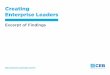 Creating Enterprise Leaders - LDC · leadership and the predicted value when a leader scores relatively low on enterprise leadership. The effect of enterprise leadership is modeled