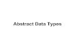 Abstract Data Types - Simon Fraser University · Abstract Data Types Data structure Data + operations Usage of the ADT Implementation of the ADT Interact via an interface. Another