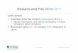 Streams and File I/O in C++ - Ontario Tech U · Streams and File I/O in C++ Summary ! Discussed file input and output in C++ using streams ! Writing to files, reading from files,