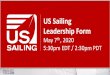US Sailing Leadership Form€¦ · Agenda •Health and Safety in Sailing 2020 –Dr. Anne Allen, Chair of the US Sailing Medical Committee •Return to Play and Racing –Mark Townsend,