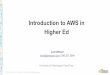 Intro to AWS @UW Cloud Day · IoT Rules Engine Device" Shadows Device" SDKs Registry Device" Gateway Streaming" Data" Analysis Business Intelligence Mobile Analytics. ... • AWS"allowsEcho"360"to"deliver"a"reliablysolution"