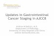 Updates in Gastrointestinal Cancer Staging in AJCC8 · Updates in Gastrointestinal Cancer Staging in AJCC8 Andrew M Bellizzi, M.D. Department of Pathology University of Iowa Hospitals