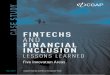 FINTECHS AND FINANCIAL and Financial inclusion... detailed in “Fintechs and Financial Inclusion.” This paper is a companion piece that takes a closer look at each of the fintechs