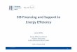 EIB Financing and Support to Energy Efficiency · reach EU 2020 and 2030 energy saving targets. Project preparation for energy efficiency measures, building integrated renewables,