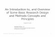 An Introduction to, and Overview of Some Basic Research ...people.tamu.edu/~w-arthur/Winfred's stuff/rsch... · statistical inferences Data are reported through statistical analyses