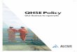 QHSE Policy… · Our QHSE Policy (the “Policy”) sets out clear expectations as to what the Company expects from you in the form of commitments and deliverables. Underpinning