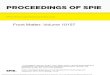PROCEEDINGS OF SPIE ... PROCEEDINGS OF SPIE Volume 10157 Proceedings of SPIE 0277-786X, V. 10157 SPIE is an international society advancing an interdisciplinary approach to the science